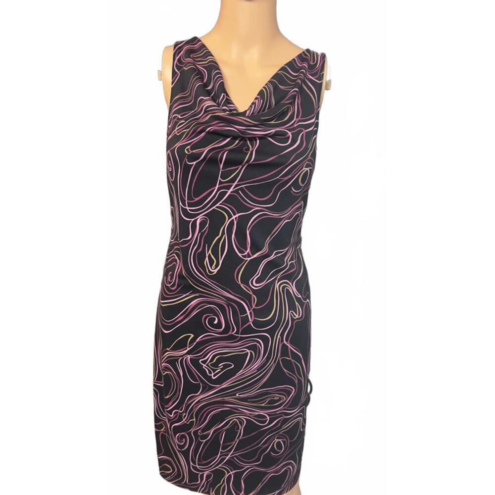 My Michelle Abstract Cowl Neck Dress - Size S